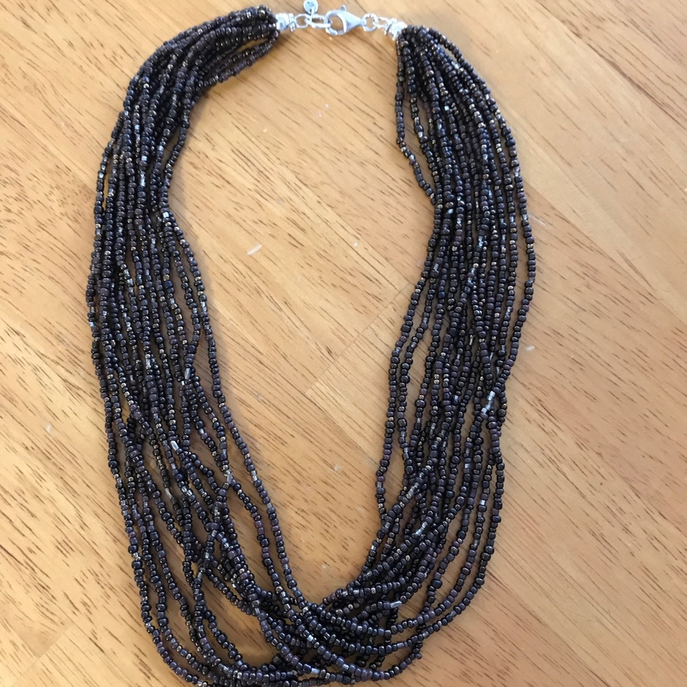 Silpada 12 strand brown tone seed bead necklace